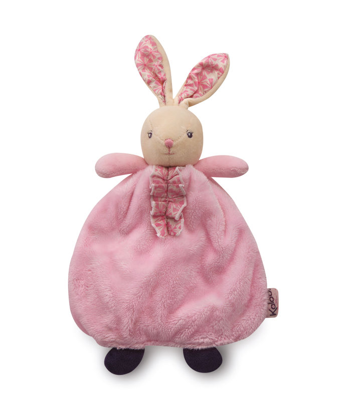  petite rose baby comforter handpuppet pink purple rabbit 